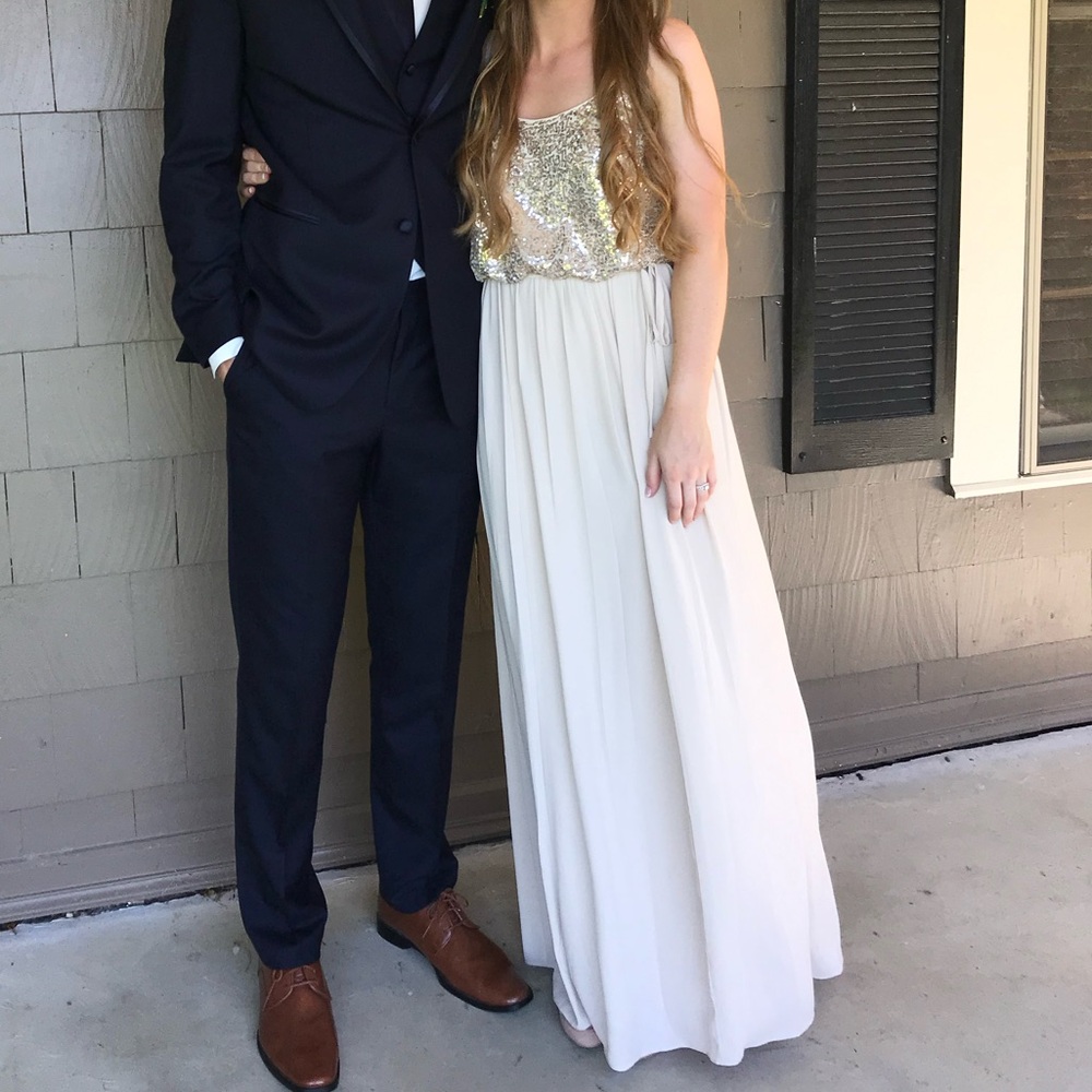 David’s Bridal champagne dress